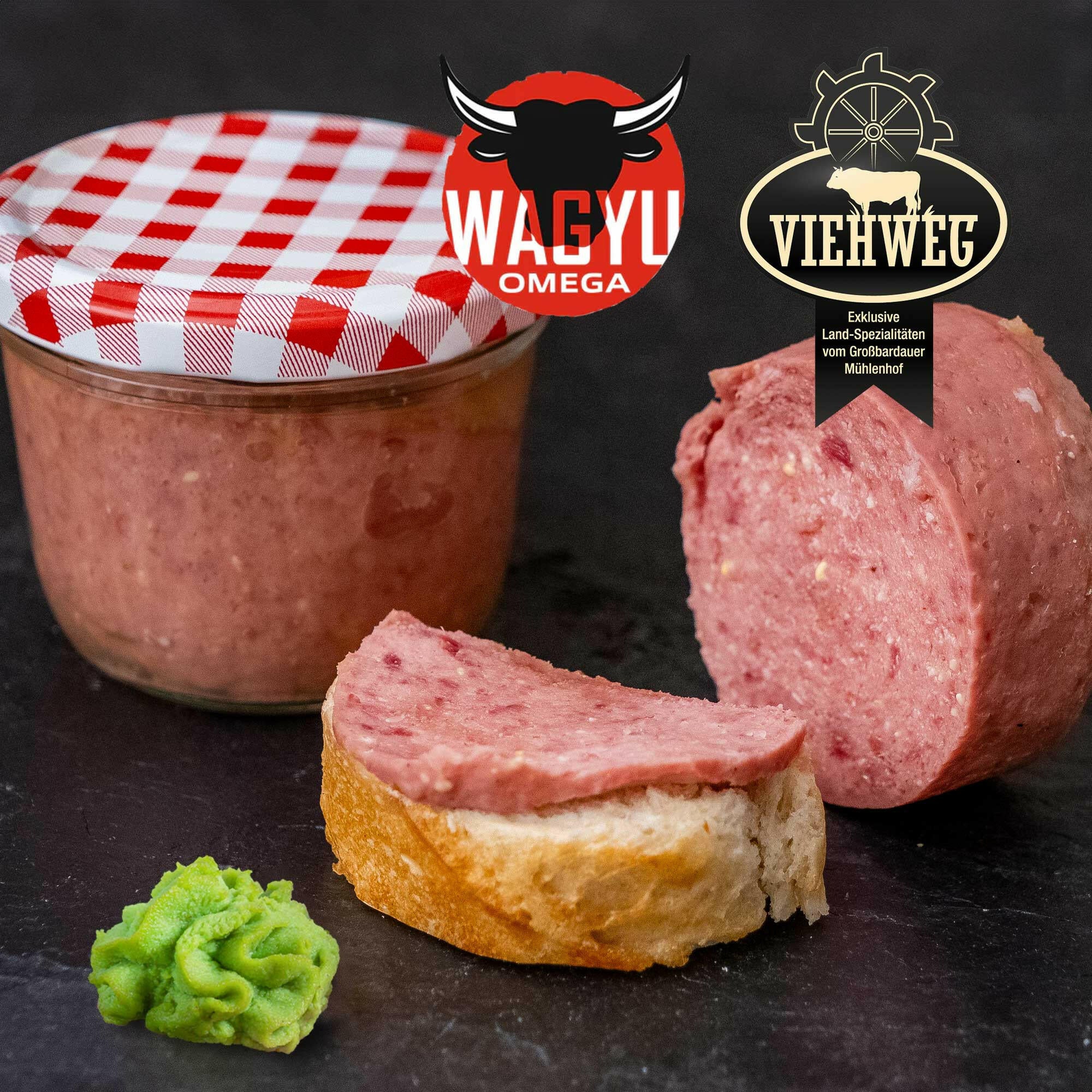 JAGDWURST - Fullblood Wagyu - mit japanischem Wasabi