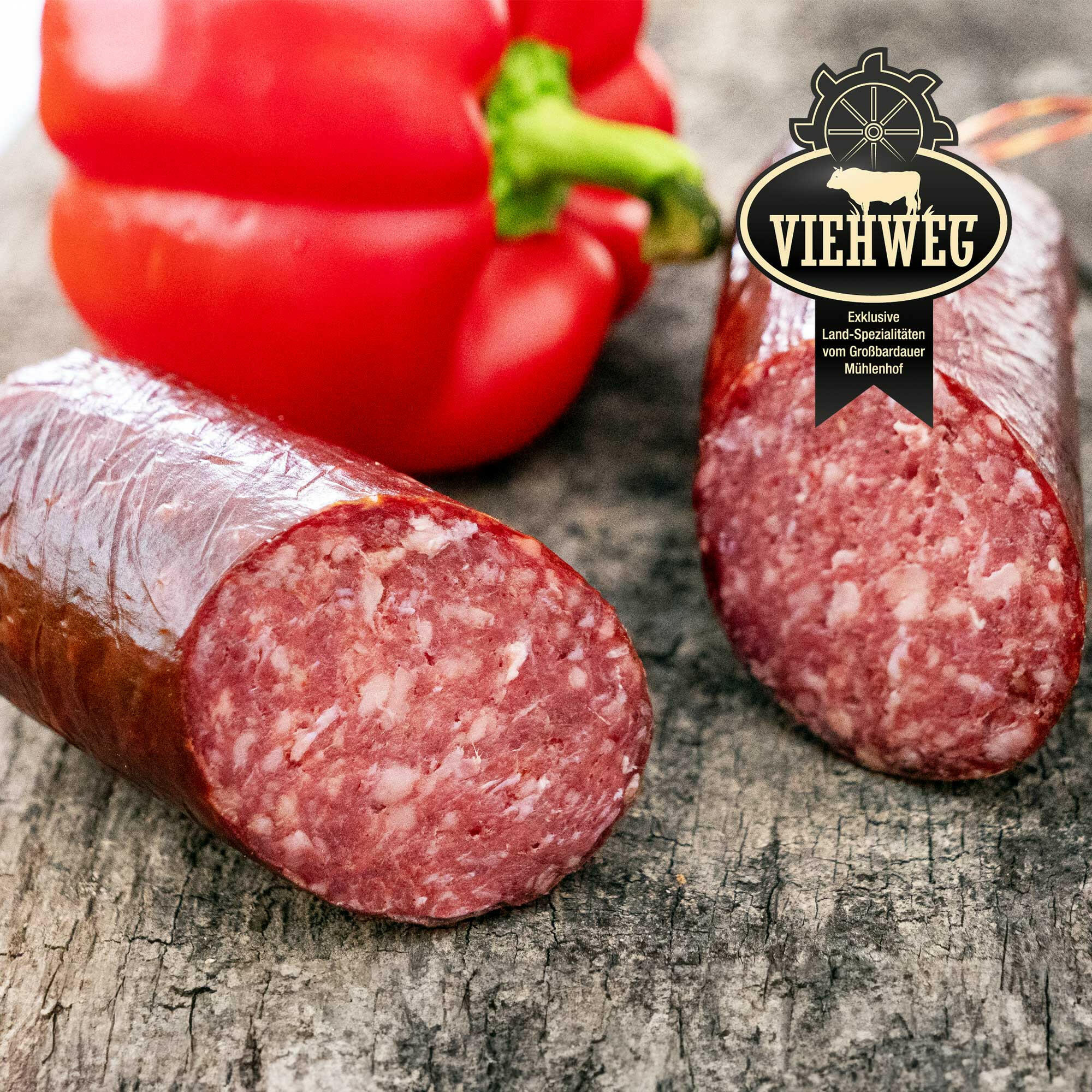 Gourmét salami according to traditional Mühlenhof style - beef (with pork back fat)