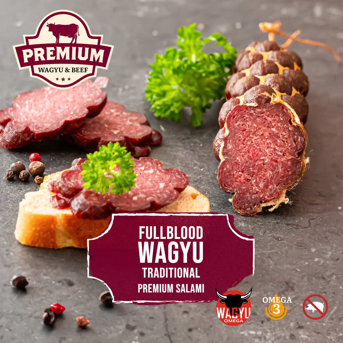 Premium Salami – Fullblood Wagyu Traditional – 100% Wagyu Rindfleisch